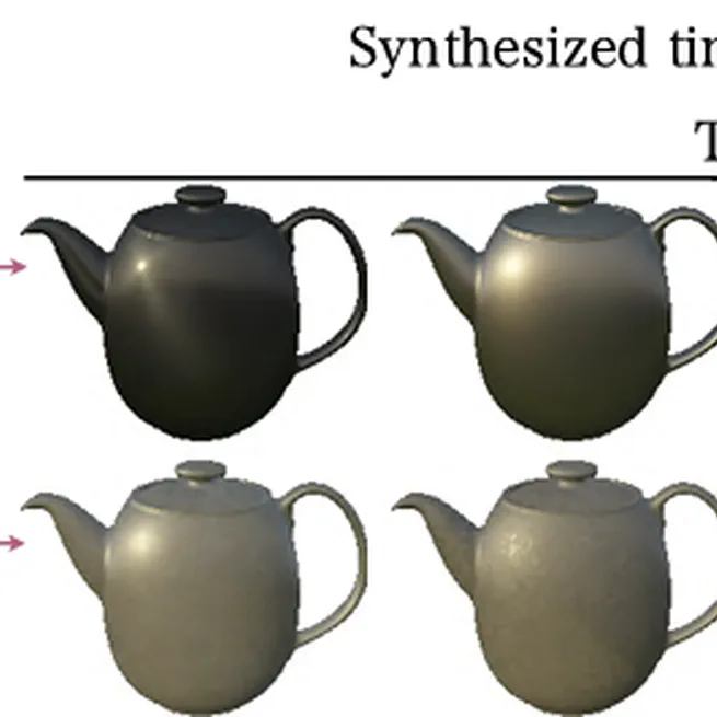 Synthesizing time-varying BRDFs via latent space